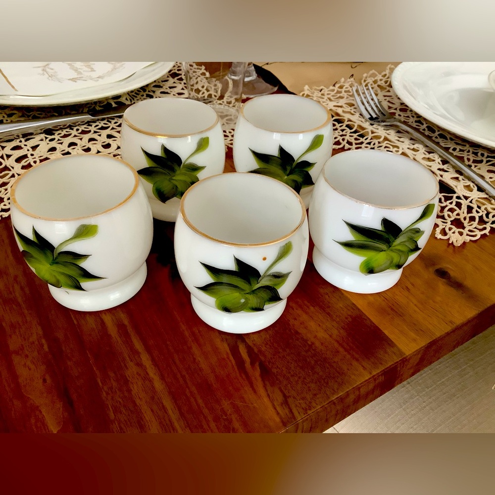 Vintage Dunbar milk glass set of 5